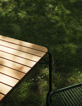 Preview: Vig Outdoor Tisch 55x45 schwarz Robinia